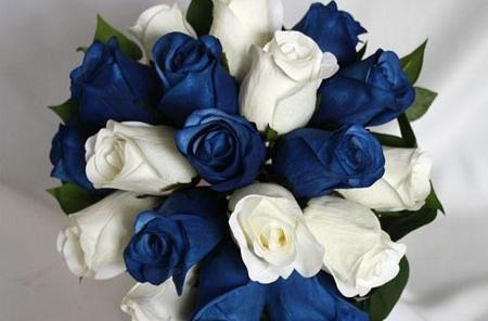 عکس دسته گل آبی عروس