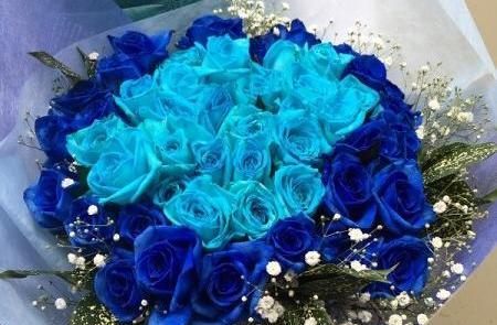 عکس دسته گل آبی عروس