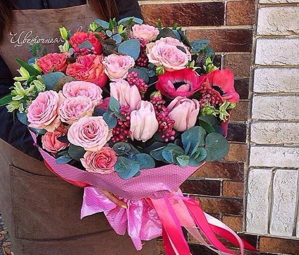 عکس نوشته دسته گل زیبا