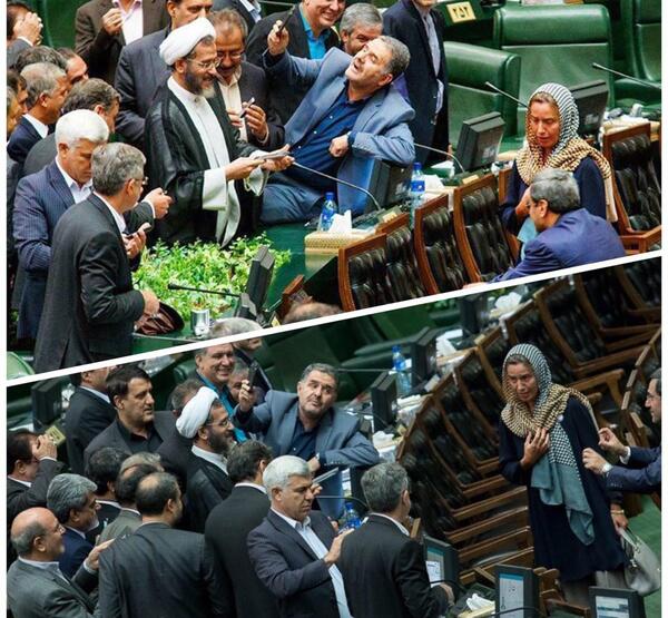 عکس نمایندگان مجلس با موگرینی