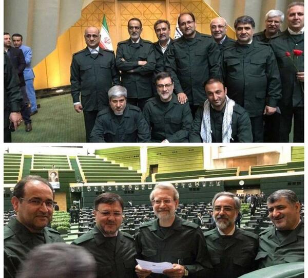 عکس نمایندگان مجلس با لباس سپاه