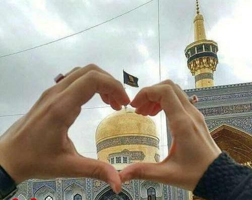 عکس دست به ضریح امام رضا