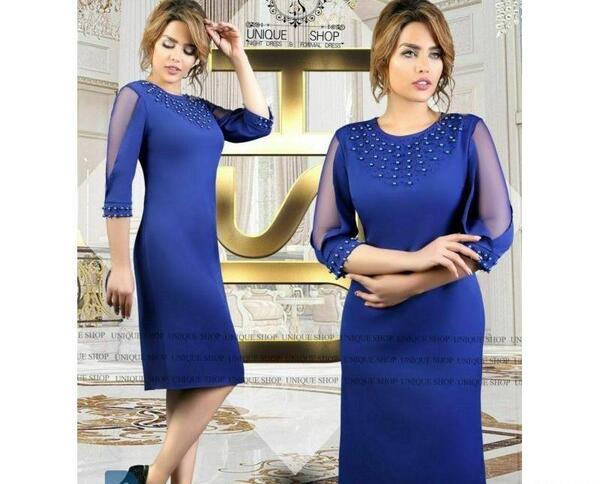 عکس لباس مجلسی آبی کاربنی دخترانه