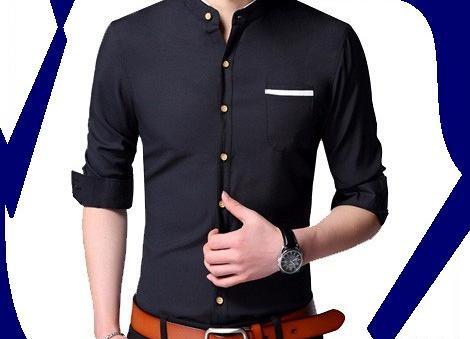 عکس پیراهن مردانه مجلسی یقه دیپلمات