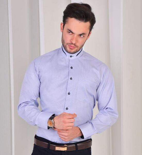 عکس پیراهن مردانه مجلسی یقه دیپلمات