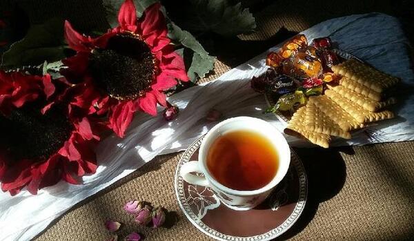 عکس چای و گل
