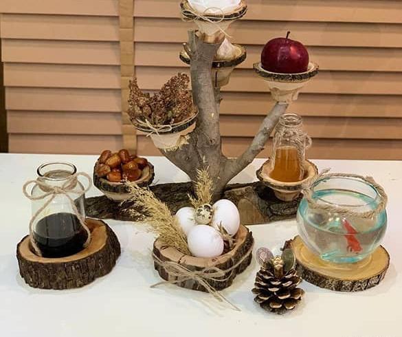 عکس ایده هفت سین چوبی