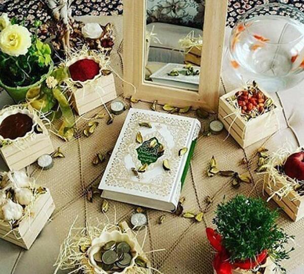 عکس ایده هفت سین چوبی