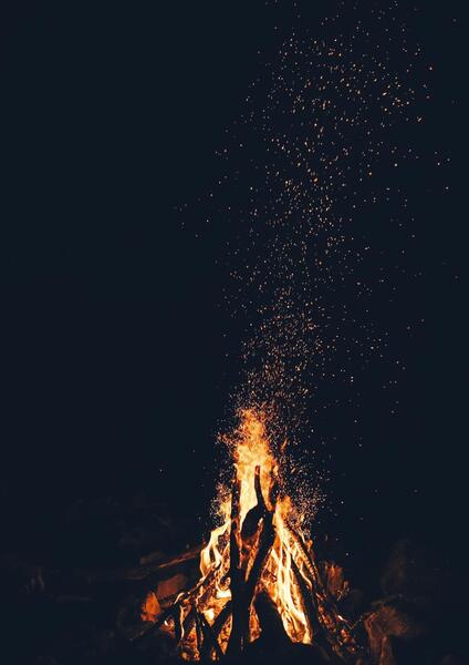 عکس آتش در شب