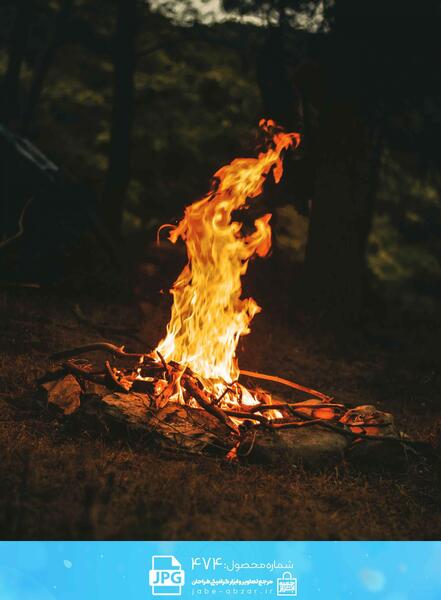 عکس آتش در شب