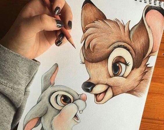 عکس ایده طراحی با مداد رنگی