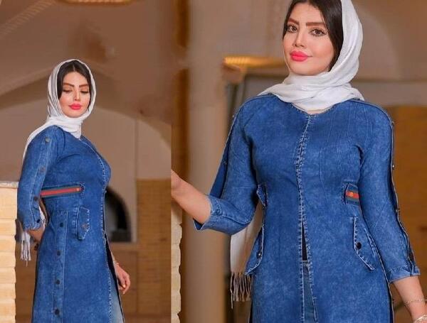 عکس مانتو اسپرت با پارچه طرح لی