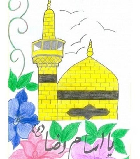 عکس حرم امام رضا به صورت نقاشی
