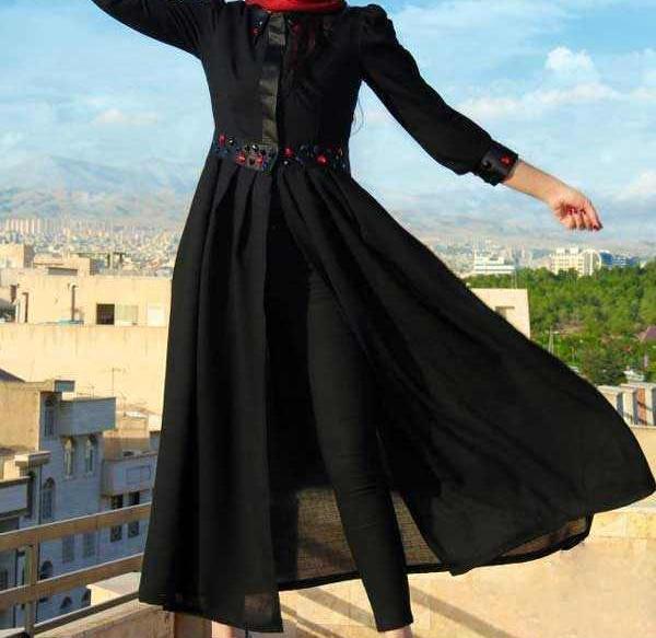 عکس مانتو بلند گلدار
