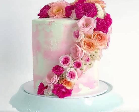 عکس کیک گل رز