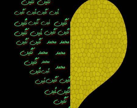 عکس نوشته اسم نگین و محمد