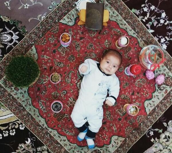 عکس نوزاد با سفره هفت سین