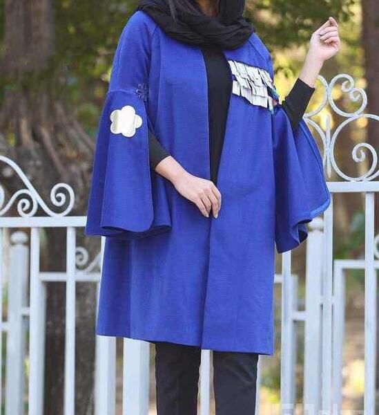 عکس مانتو آبی نفتی