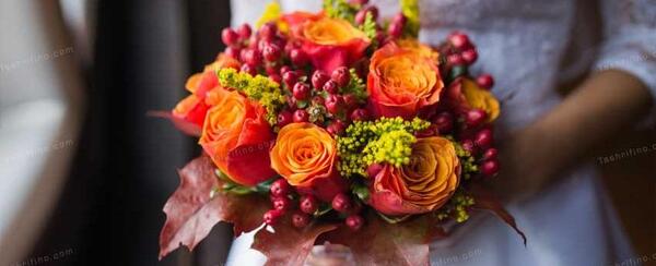 عکس دسته گل پاییزی عروس