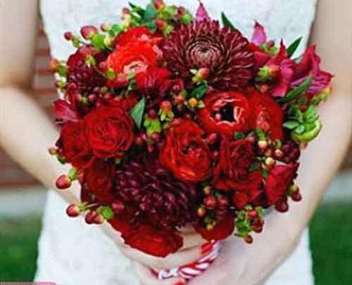 عکس دسته گل پاییزی عروس