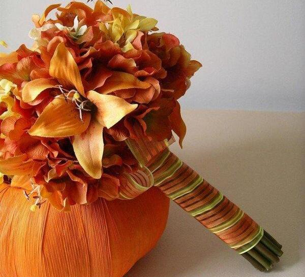 عکس دسته گل پاییزی عروس