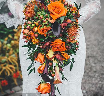 عکس دسته گل پاییزی عروس