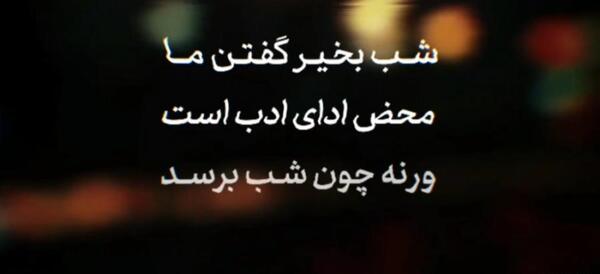 عکس شب بخیر گفتن ما محض ادای ادب است