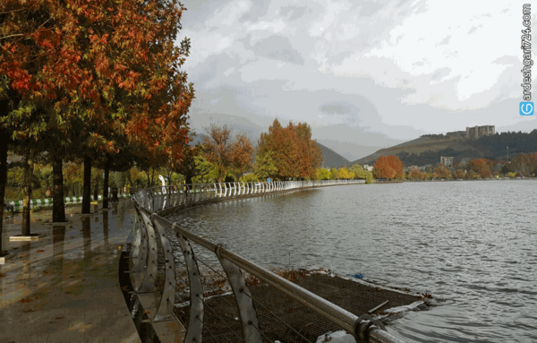 عکس هوایی دریاچه کیو