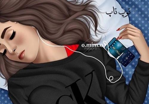 عکس دختر غمگین نقاشی شده