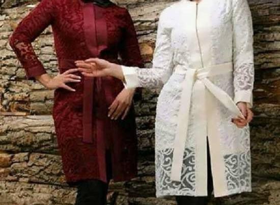 عکس مدل مانتو دخترانه گیپور دار