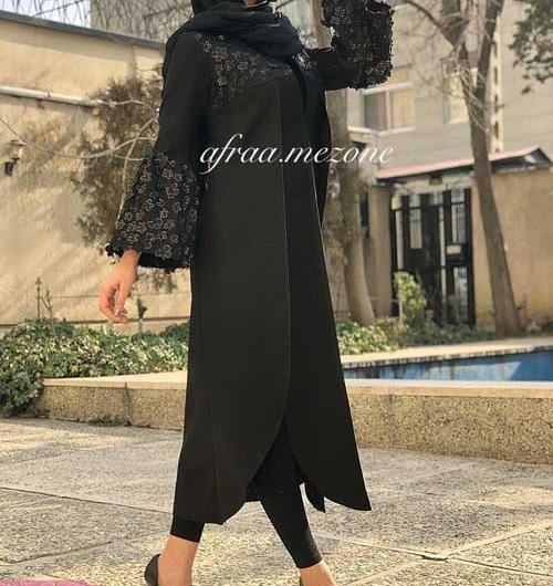 عکس مدل مانتو دخترانه گیپور دار