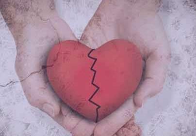 عکس قلب شکسته صورتی