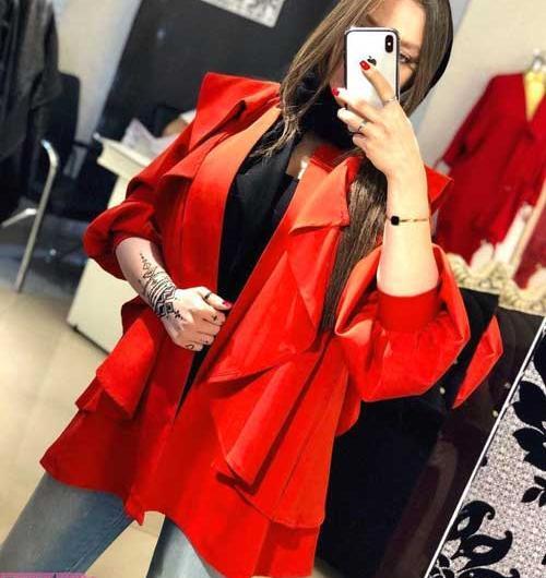 عکس مانتو قرمز اسپرت