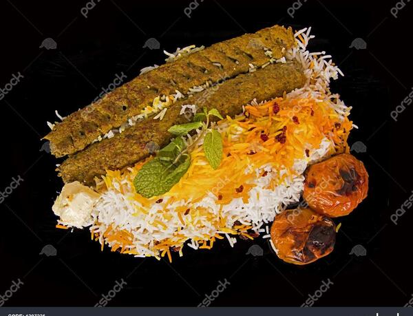 عکس چلو کباب با برنج