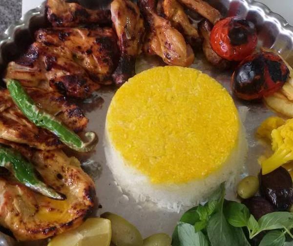 عکس چلو کباب با برنج