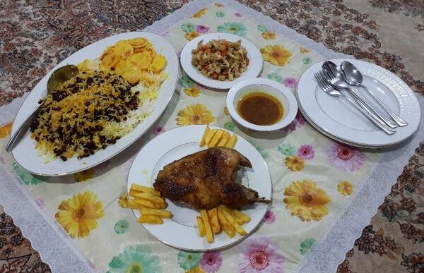 عکس چلو کباب با برنج