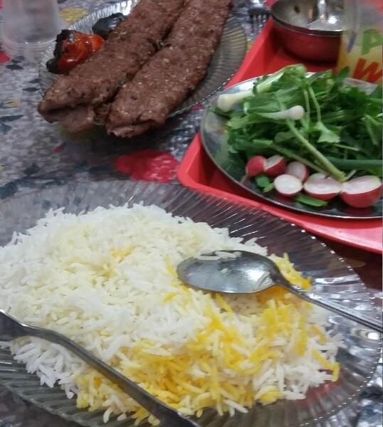 عکس چلو کباب با برنج