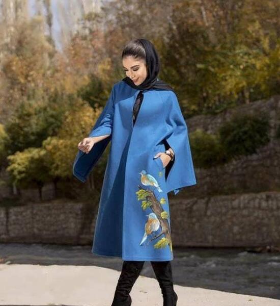 عکس مانتو بلند آبی