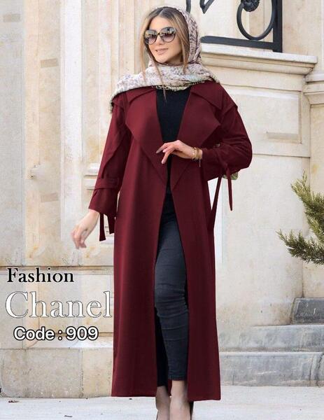 عکس مانتو بلند زرشکی