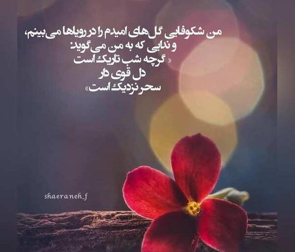 عکس نوشته دل قوی دار سحر نزدیک است