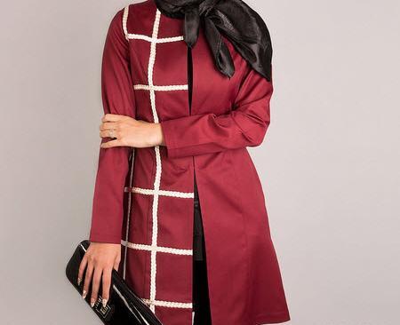 عکس مانتو دخترانه زرشکی