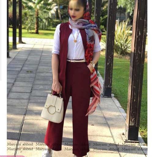 عکس مانتو دخترانه زرشکی