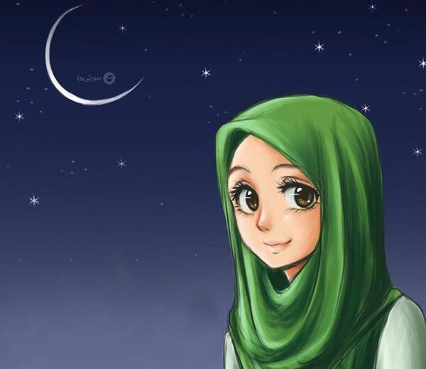 عکس از دختر با حجاب کارتونی