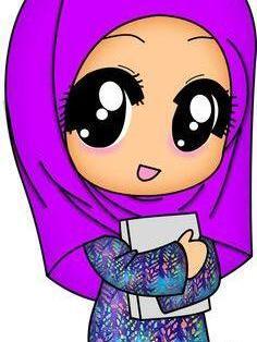 عکس از دختر با حجاب کارتونی