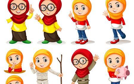 عکس از دختر با حجاب کارتونی
