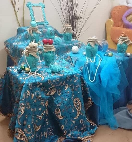 عکس سفره هفت سین رنگ ابی