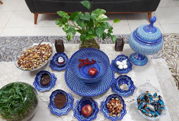 عکس سفره هفت سین رنگ ابی