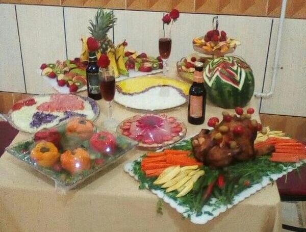 عکس غذای عروس و داماد