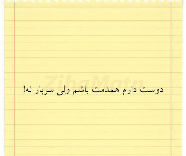 عکس نوشته دوست دارم همدمت باشم ولی سربار نه
