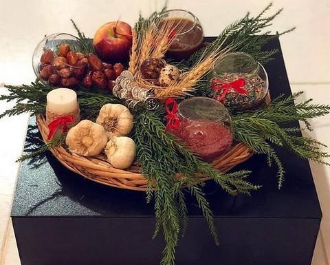 عکس ایده هفت سین در سبد حصیری
